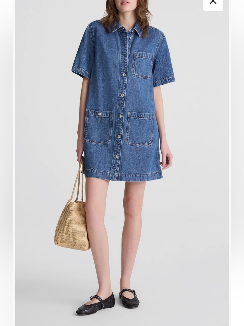 Madewell Airy Denim Boxy Mini Shirtdress